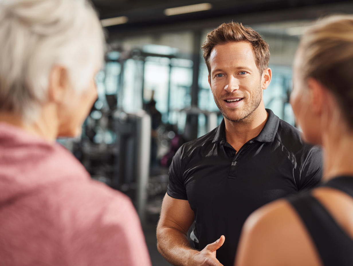 Група людей різного віку займається фітнесом